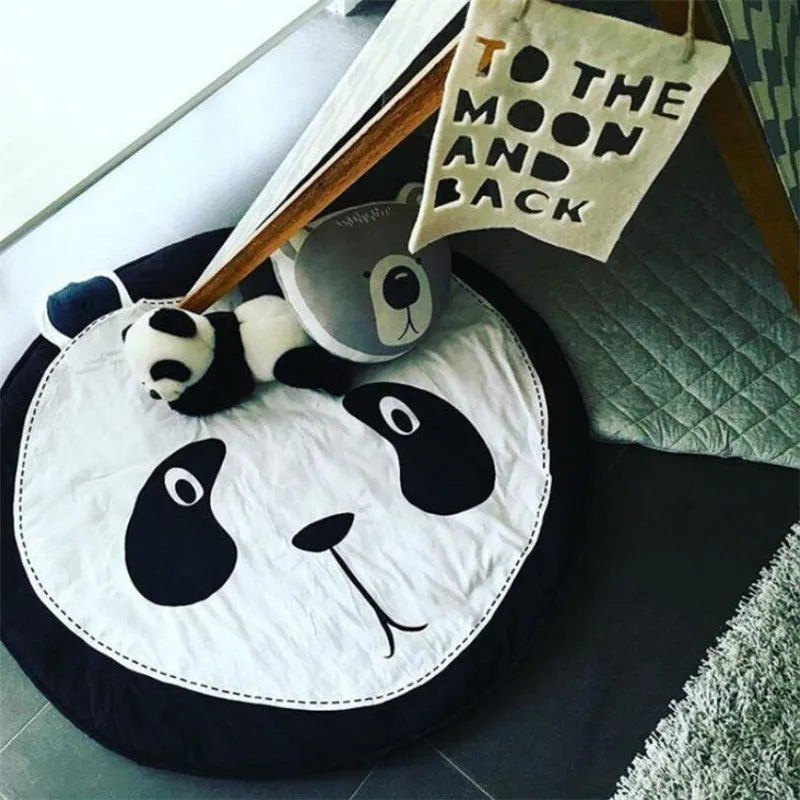 Cartoon Animals Baby Play Mats Pad Toddler Kids Crawling Blanket Round Carpet Rug Toys Mat For Children Room Decor Photo Props