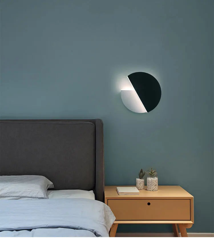 LED Wall Lamp 360 Degree Rotation Adjustable Bedside Lights White Black Creative Wall Light  Modern Bedroom Loft Aisle Lamps
