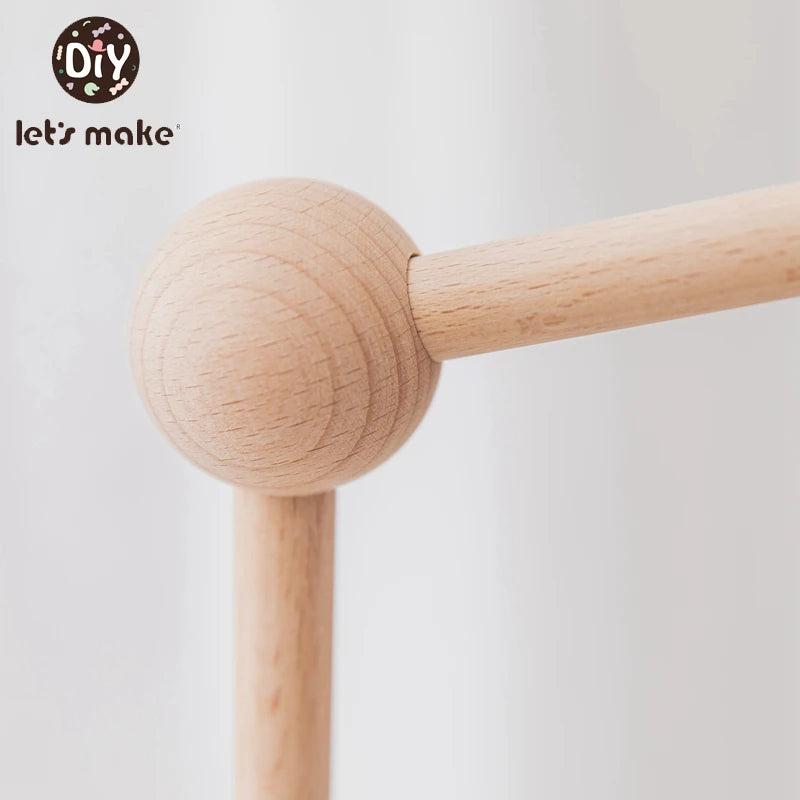 3pc/set Baby Wooden Bed Bell Bracket Mobile Hanging Rattles Toy Hanger Baby Crib Mobile Bed Bell Wood Toy Holder Arm Bracket