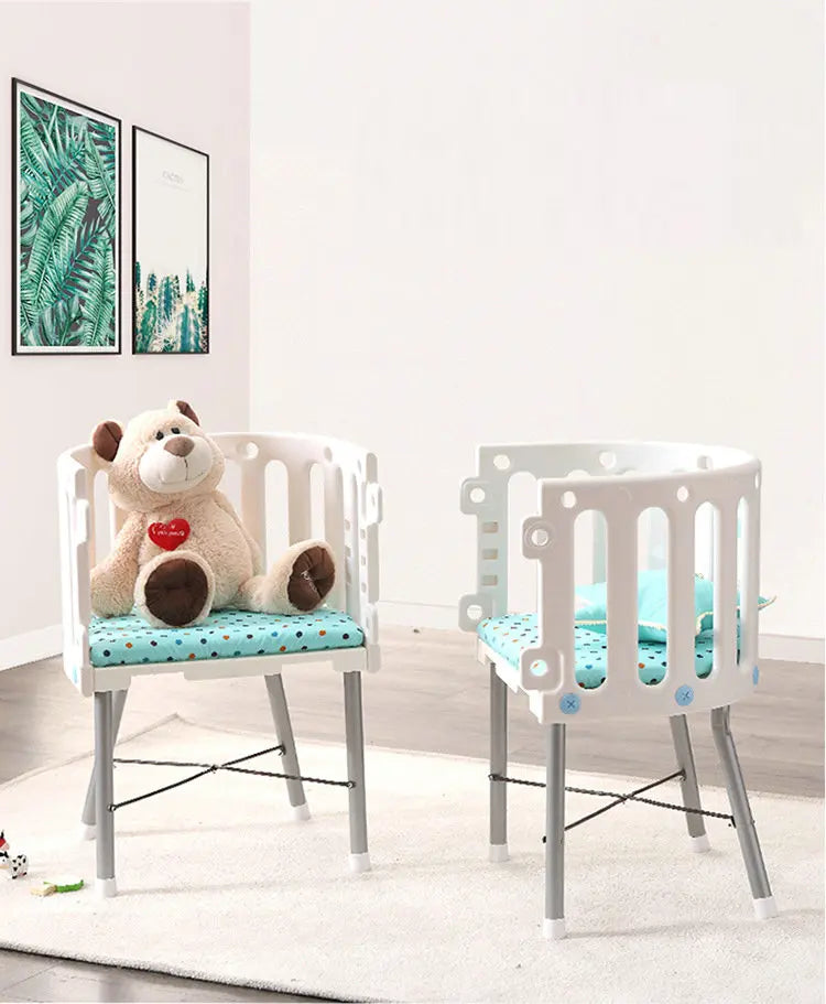 White Color Newborn Baby Bed, Can Split To Two Chairs, Multifunctional Infant Rocking Cradle Kids Crib