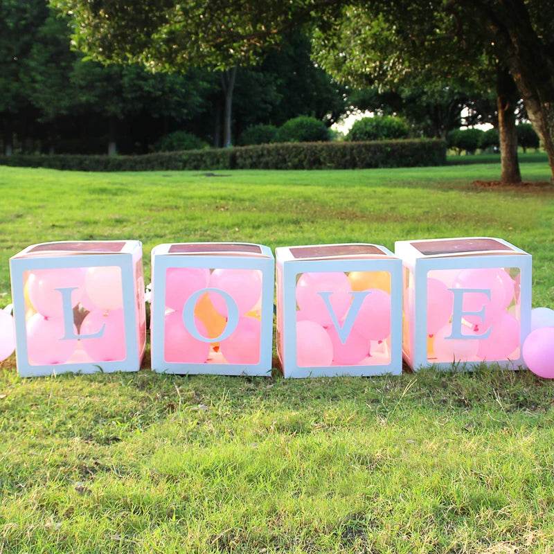 Letter Balloon Box First 1st Birthday Party Decor Kids Girl Boy Baby Shower One 1 Year Old birthday Decor Wedding Party Supplies - AIAZ