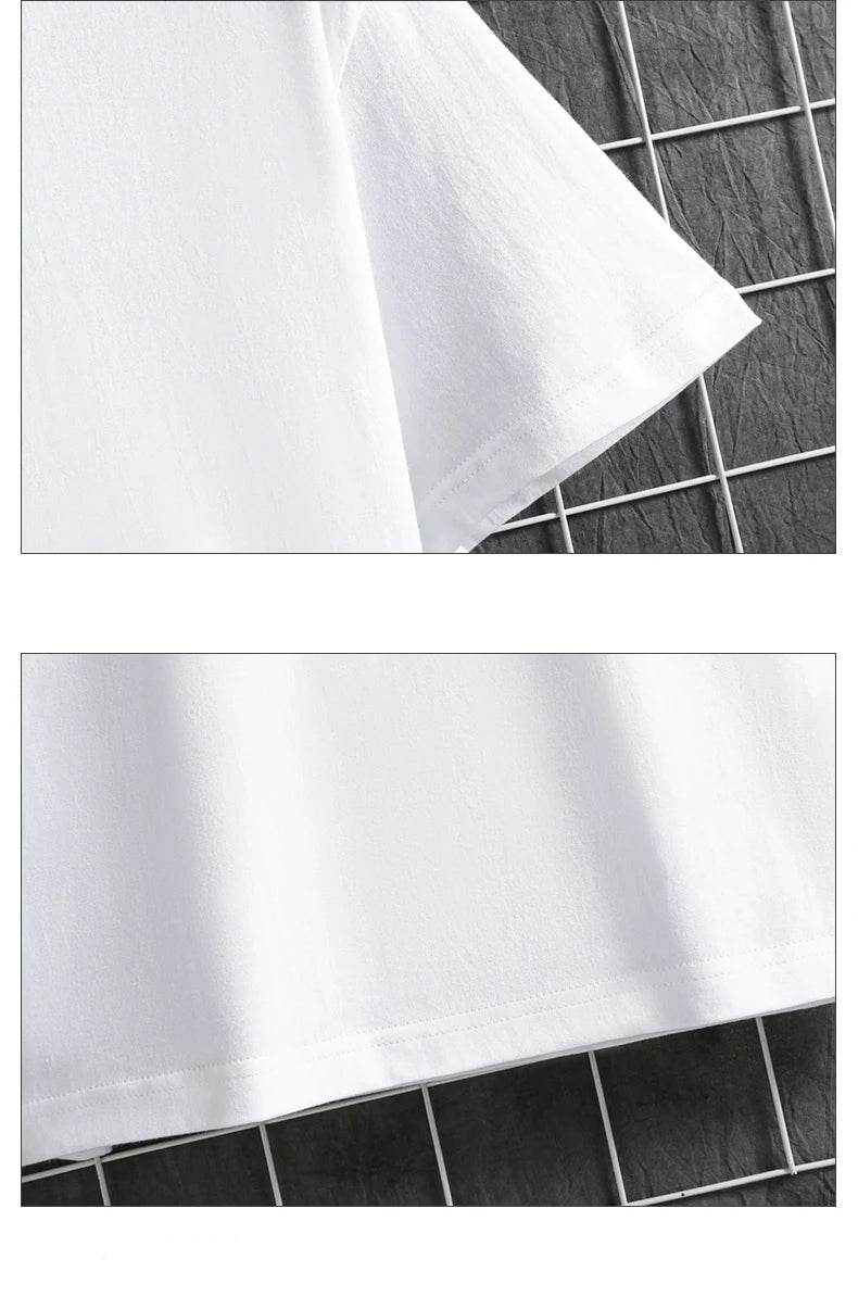 Mens T Shirts 2025 Male Summer Cotton Short Sleeve Fashion Bottoming Tops Round Neck White Tee Oversized T-shirt Men Clothing - AIAZ