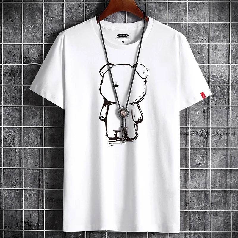 T Shirt for Men 2022 Newest Clothing Fitness White O Neck Anime Man T-shirt For Male Oversized S-6XL New Men T-shirts Goth Punk - AIAZ