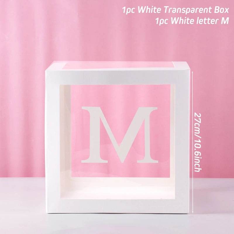 Letter Balloon Box First 1st Birthday Party Decor Kids Girl Boy Baby Shower One 1 Year Old birthday Decor Wedding Party Supplies - AIAZ