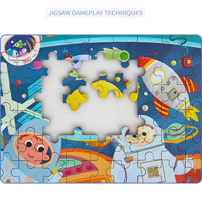 Hot New 60 Pieces Wooden Puzzle Toys for Children Cartoon Vehicle Animal Wood Jigsaw Baby Learning Educational Toy Kids Gift - AIAZ