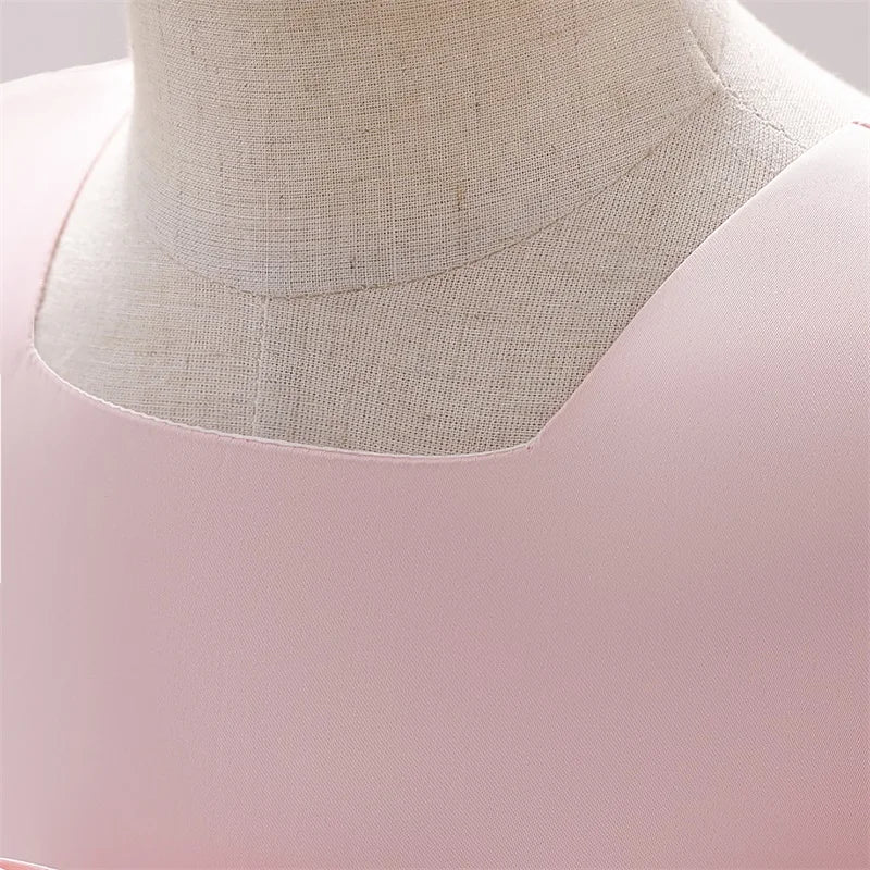 Big Bow Princess Sweet Kids Tutu Toddler Birthday Party Newborn Christening Children Baptism Baby Girls Clothes Summer Dresses