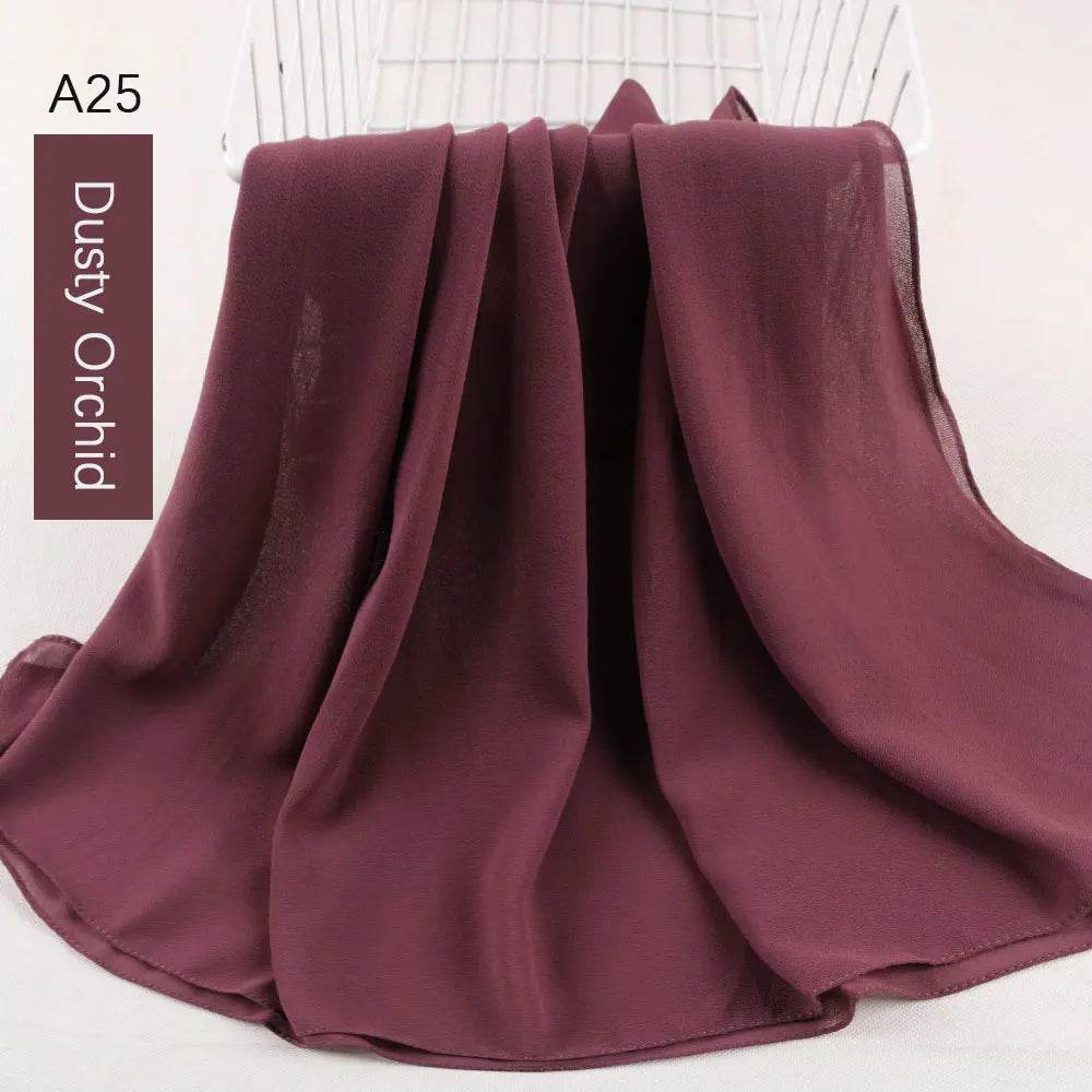 Muslim Women Chiffon Hijab Scarf Chiffon Soft Hijabs Shawl Long Scarves Wrap Headscarves For Muslim Fashion - AIAZ