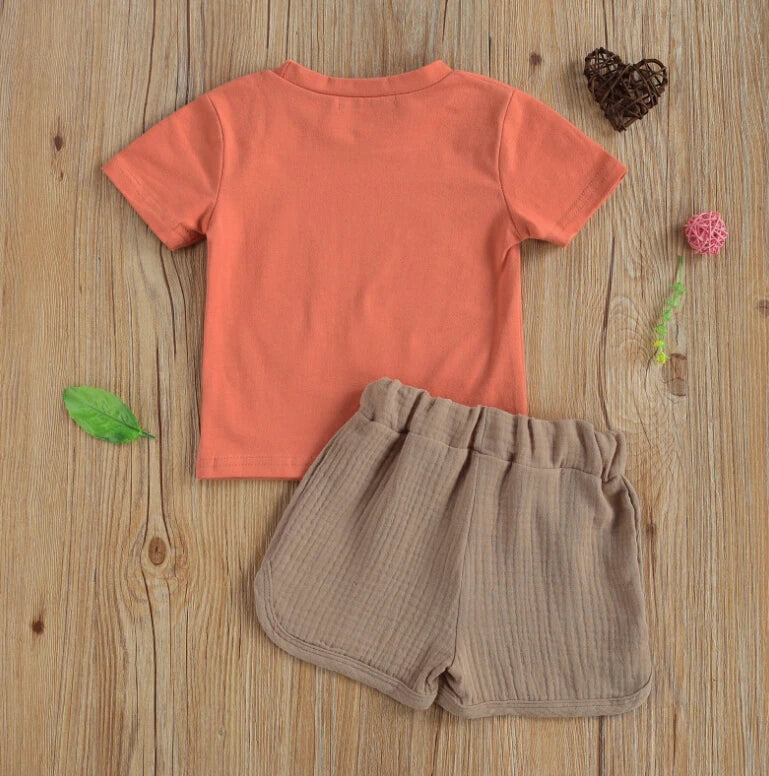 Citgeett Summer 0-4Y Casual Kids Boys Clothes Sets 2pcs Letter Pattern Printed Shorts Sleeve T Shirts Tops Shorts