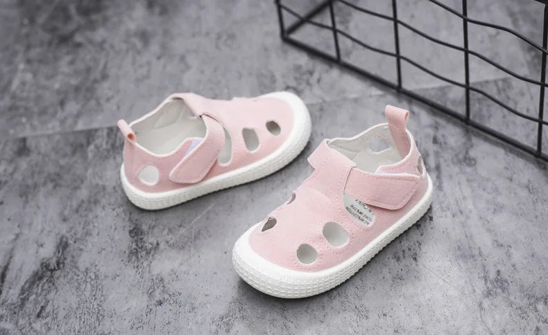 Baby Boys Half Sandals Spring Summer Beach Shoes for Toddlers Kids Medium Children Half Sandals Hollow Breathable for Girls Soft