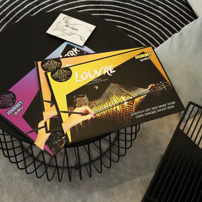 40.5*28.5cm Magic Scratch Art Crafts World Landscape Scraping Paintings Paper Adult kids decompression toys Creative DIY Gifts - AIAZ