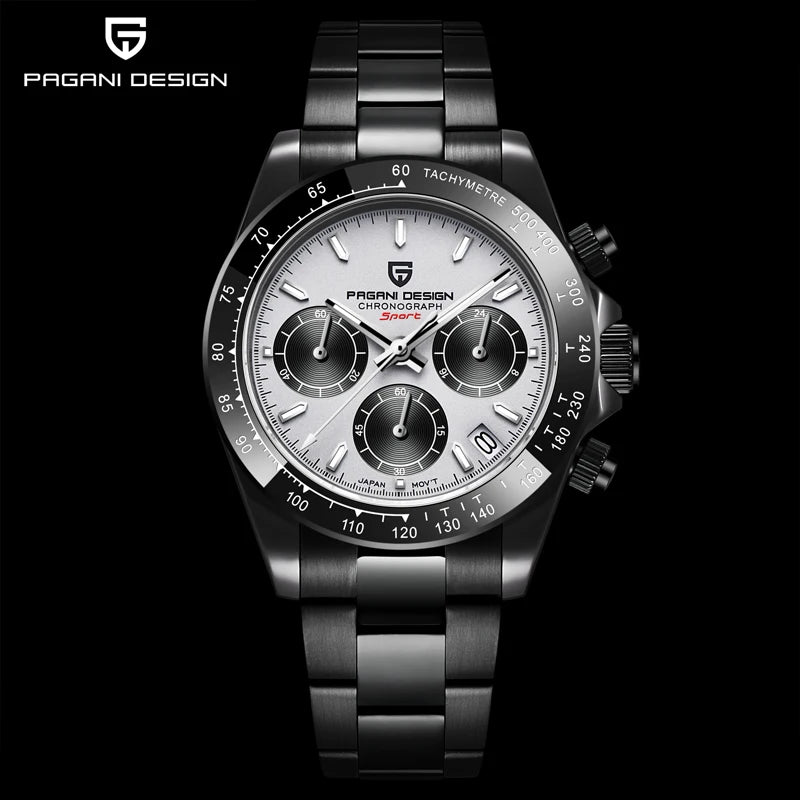 PAGANI DESIGN 2025 New Black Mens Watches Brand Luxury Quartz Watch For Men Chronograph Sports Waterproof Luminous Reloj Hombre