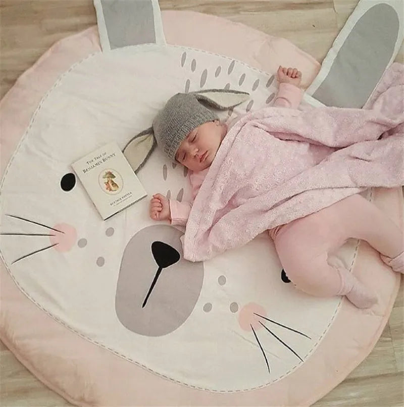 Cartoon Animals Baby Play Mats Pad Toddler Kids Crawling Blanket Round Carpet Rug Toys Mat For Children Room Decor Photo Props
