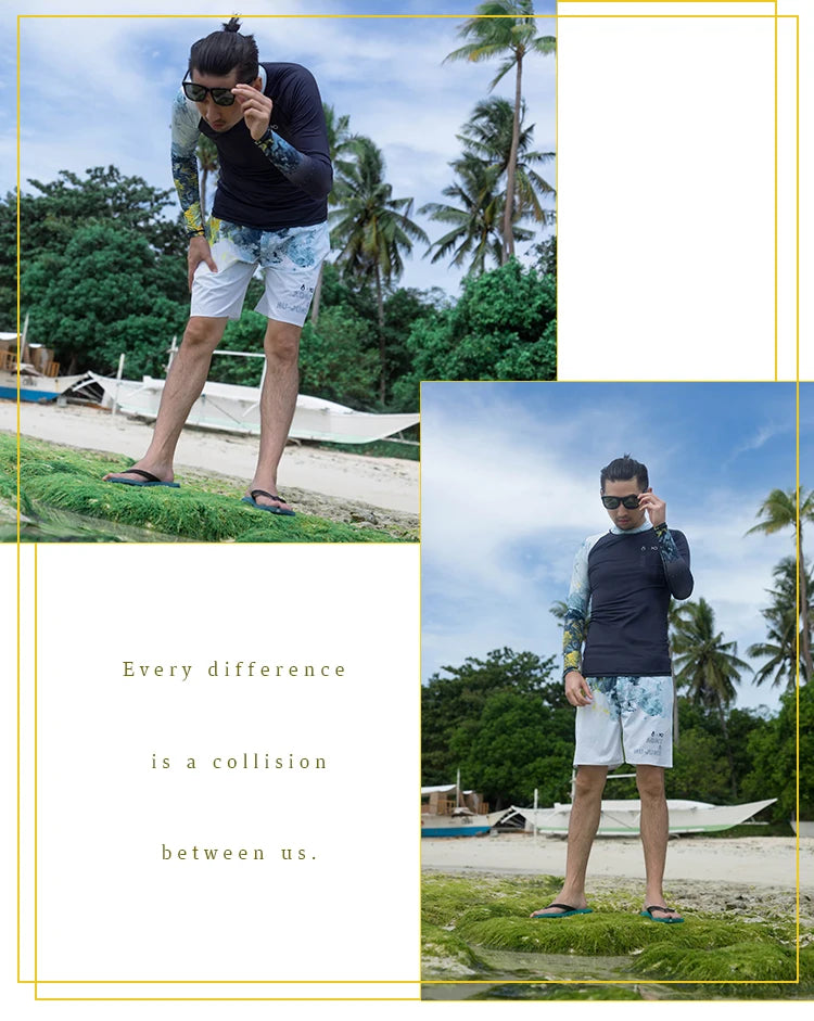 Nu-June Women Long Sleeve Rashguard Swimwear Print Surfing Top Diving Shirt Quick Dry Running Biking Rash Guard UPF50+ Swimsuit