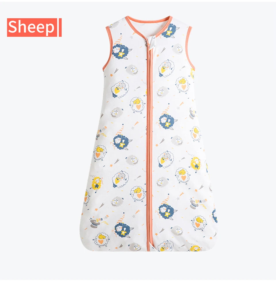 Baby Sleeping Bag For Newborn Baby Wearable Blanket 0.5 Tog Summer 100% Cotton Print Vest Sleep Sack Baby Boys Girls 0-3 Years