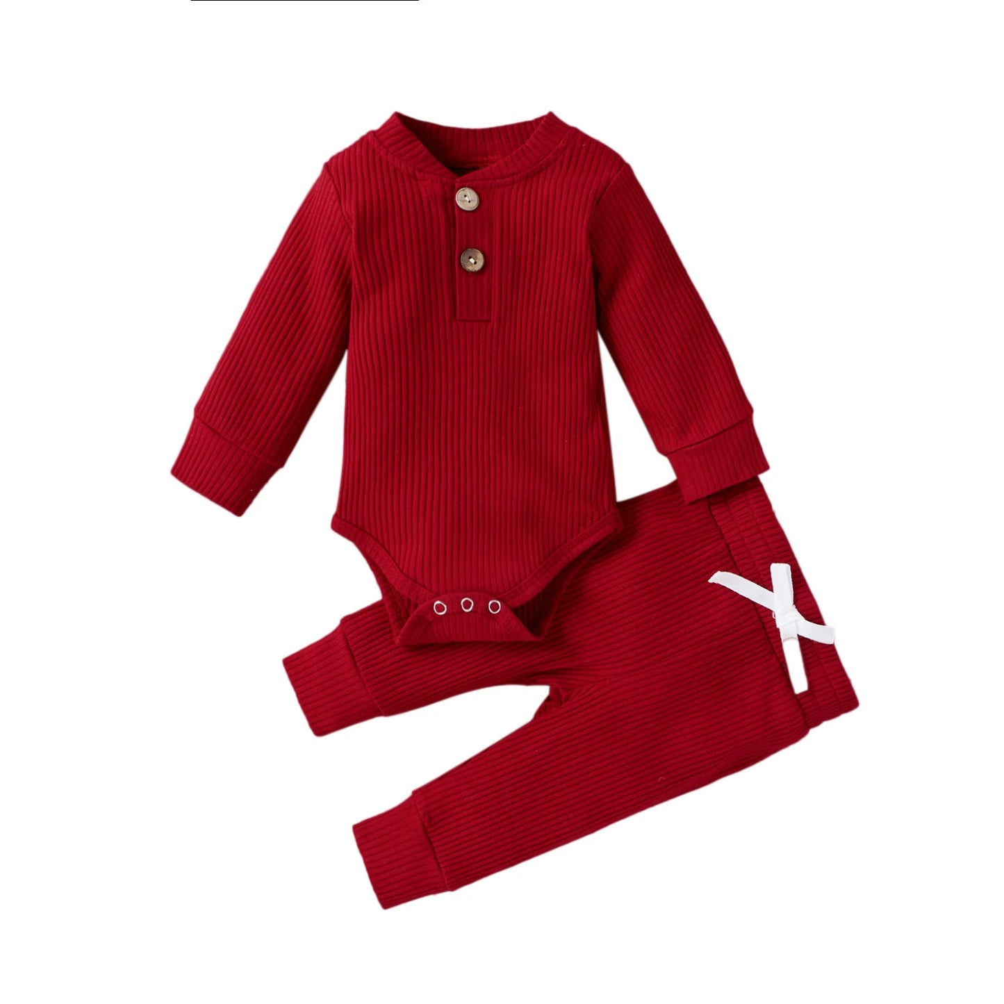 16 Colors Baby Solid Knit Sets Newborn Infant Girls Boys Fall Winter Long Sleeve Romper + Elastic Pants Toddler Outfit 0-24M