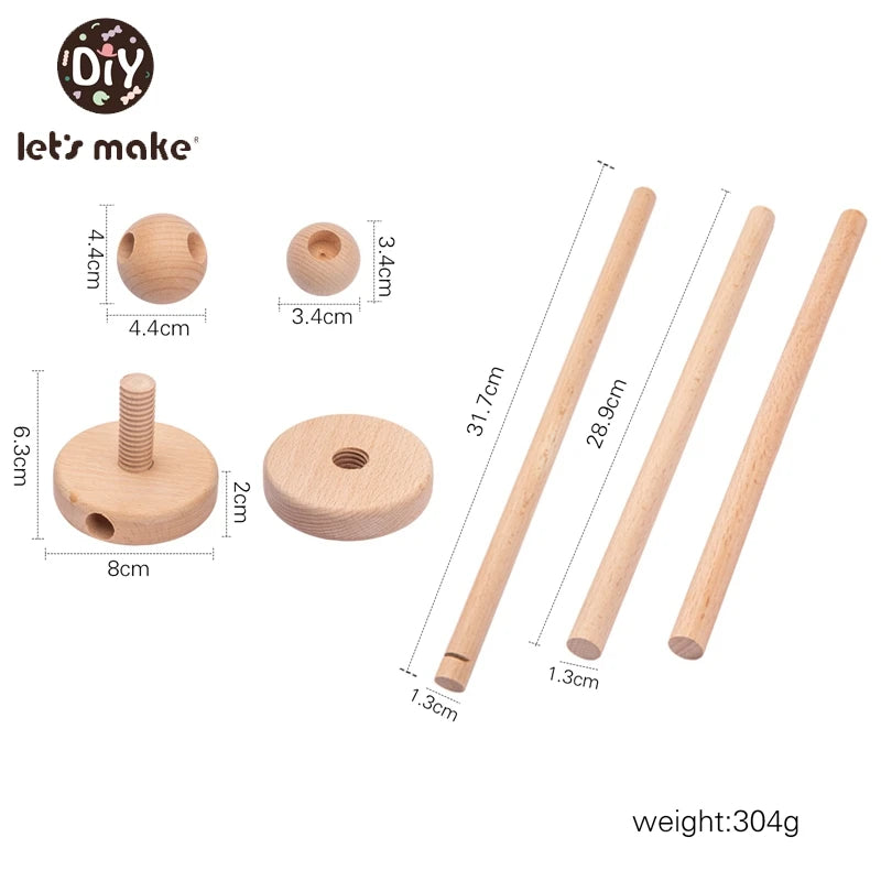 3pc/set Baby Wooden Bed Bell Bracket Mobile Hanging Rattles Toy Hanger Baby Crib Mobile Bed Bell Wood Toy Holder Arm Bracket