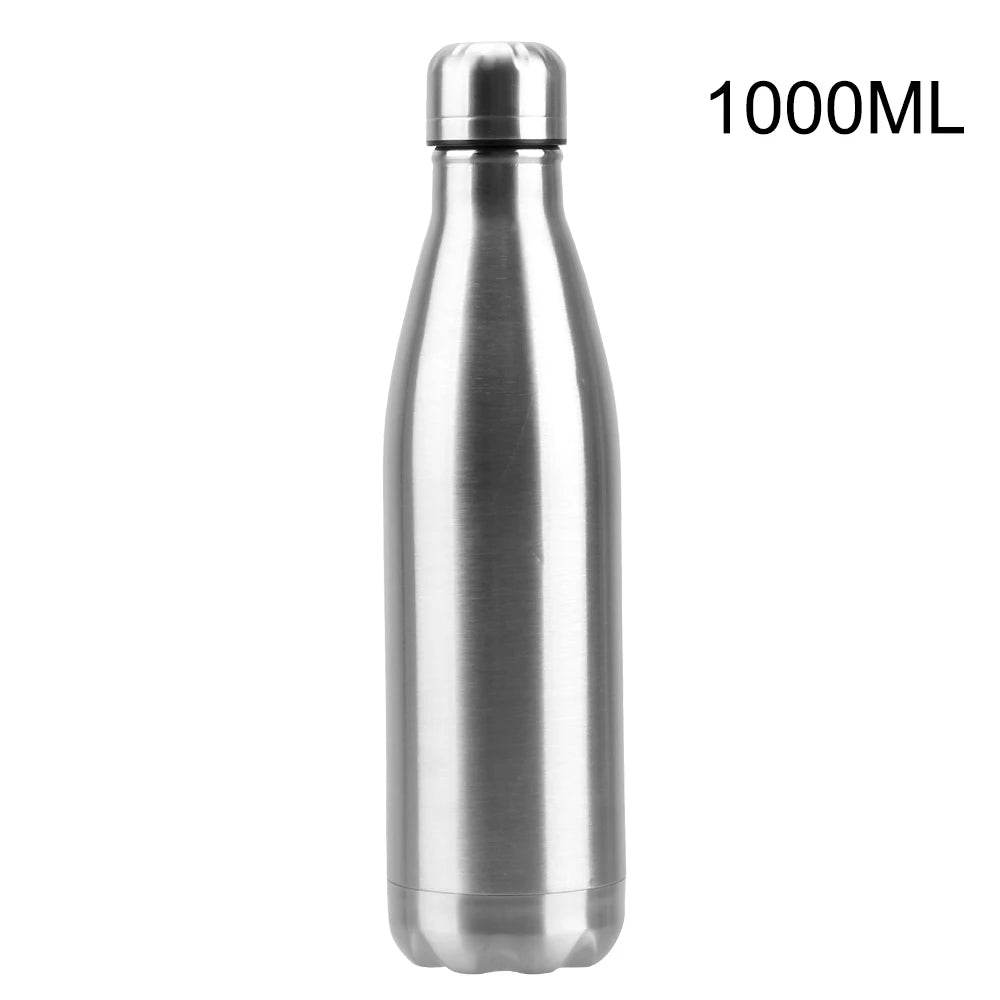 Stainless Steel 350ML 500ML 750ML 1000ML Water Cola Bottle Single Wall Water Bottle Outdoor Travel Sports Drink Bottles - AIAZ
