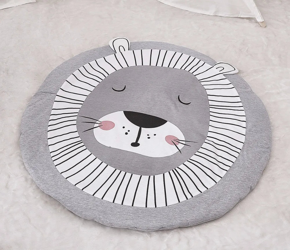 Cartoon Animals Baby Play Mats Pad Toddler Kids Crawling Blanket Round Carpet Rug Toys Mat For Children Room Decor Photo Props