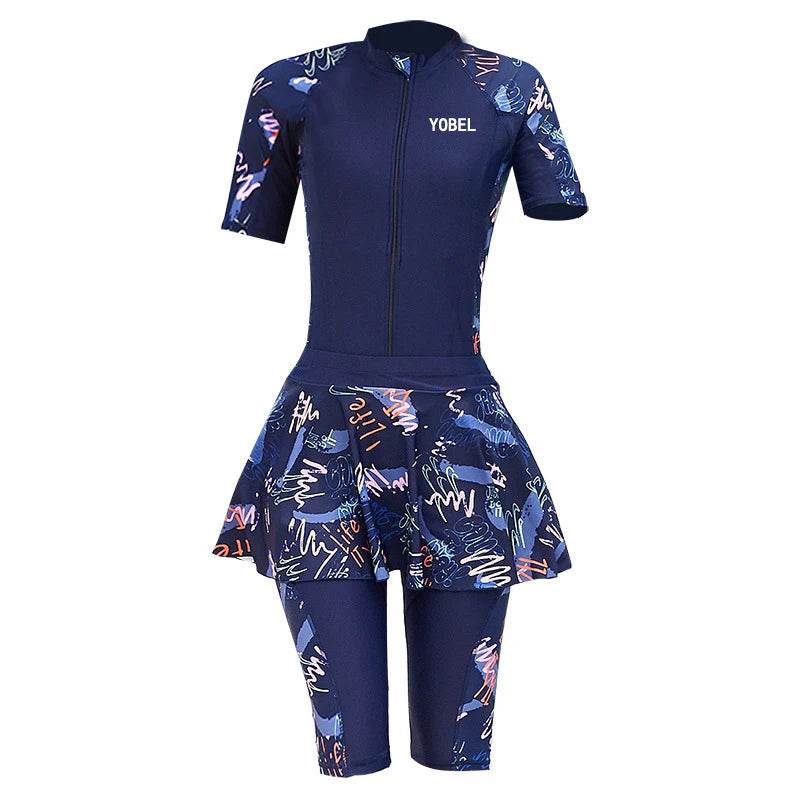 Fashion Burkini Turkey Sport Muslim Swimwear Plus Size Short Sleeve Islamic Swimsuit Women Modest Swim Skirt Swimming Suit - AIAZ
