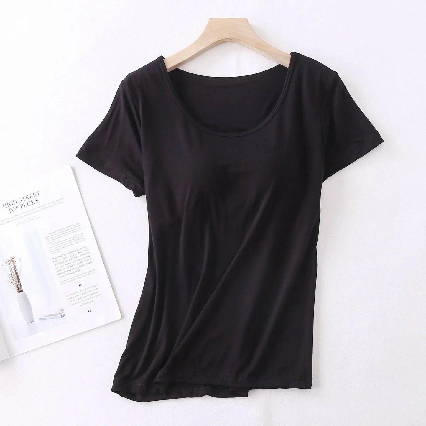 Modal cotton pyjama femme new pijamas women chest pad short sleeve pajamas set large size bra-cup loose shorts sleepwear set - AIAZ