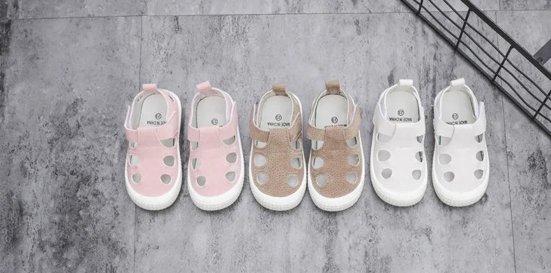 Baby Boys Half Sandals Spring Summer Beach Shoes for Toddlers Kids Medium Children Half Sandals Hollow Breathable for Girls Soft