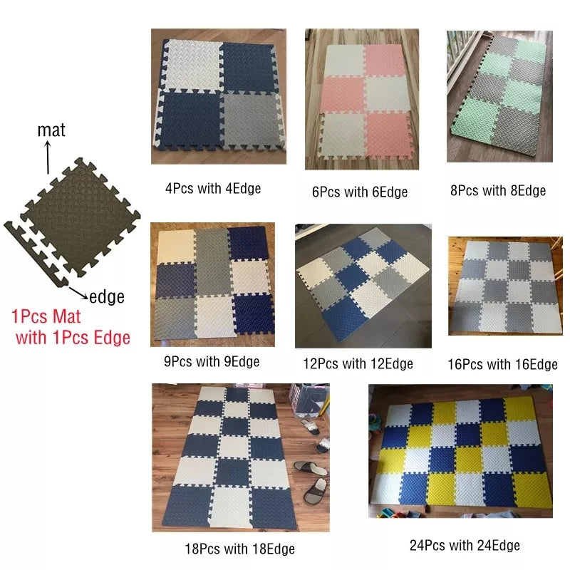 30x30x1cm Baby Play Mats Plain Color Puzzle Mats EVA Foam Mat Kids Jigsaw Mats For Bedroom Protective Floor Tiles Mat Baby Games