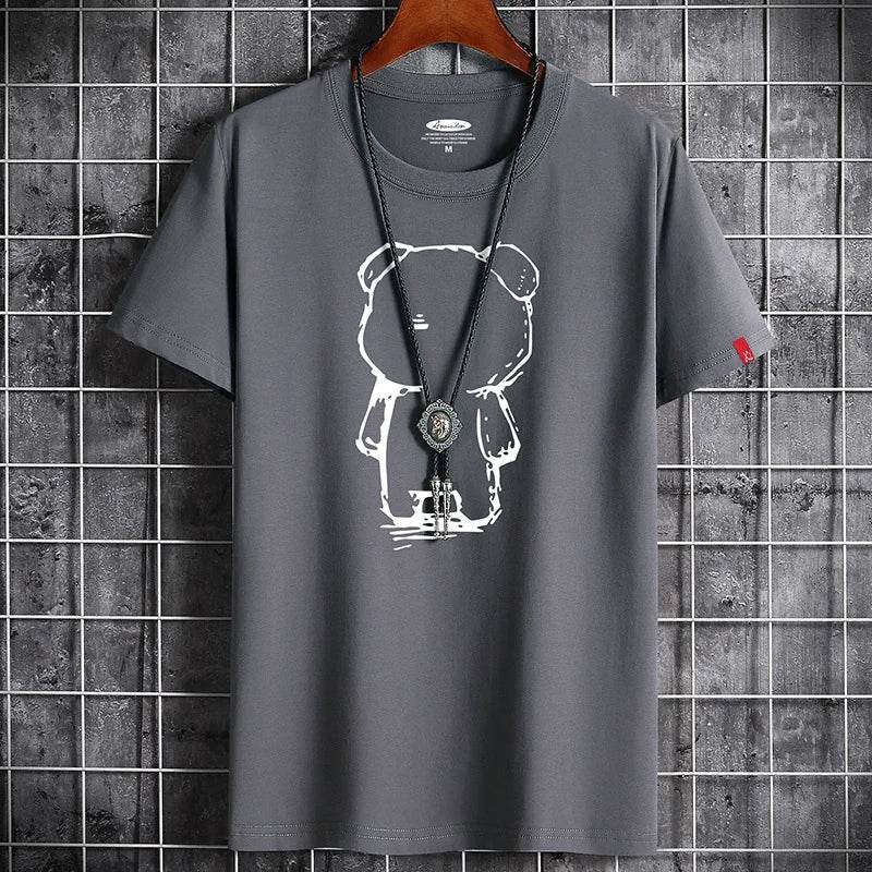 T Shirt for Men 2022 Newest Clothing Fitness White O Neck Anime Man T-shirt For Male Oversized S-6XL New Men T-shirts Goth Punk - AIAZ