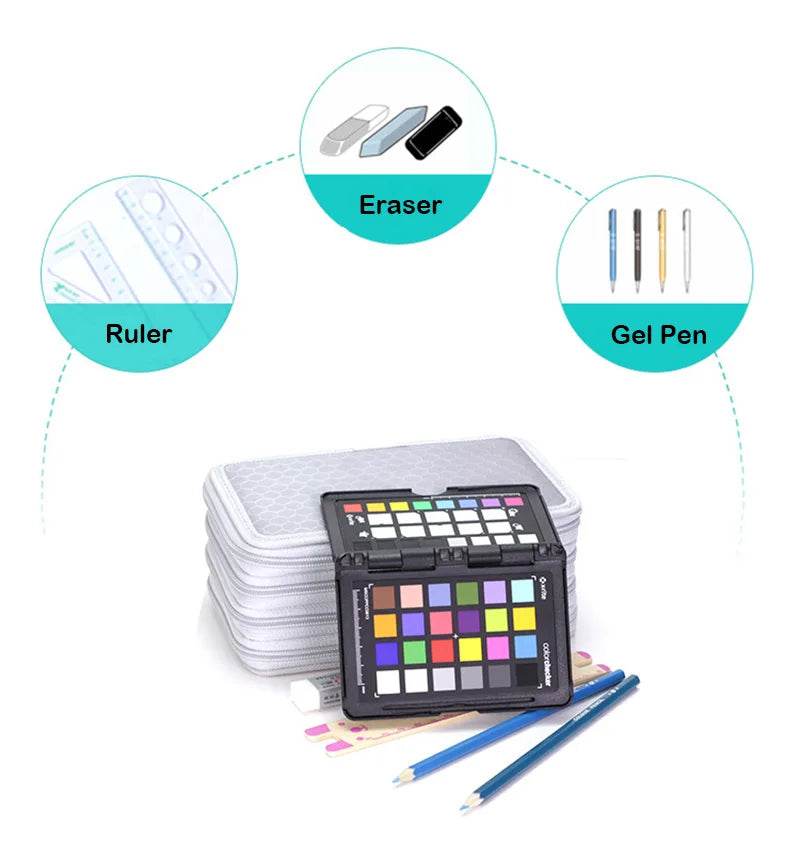 School Pencil Case Supplies Kit 36/48/72 Slot Stationery Pencilcase for Girls Compartment Pen Box Large Cartridge Bag Acsesories - AIAZ