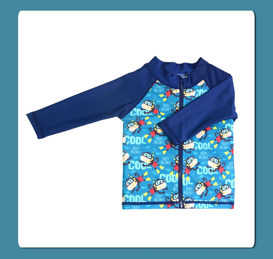 Eezkoala Infant Swimsuit UV 50 Resistant  and Long Sleeve Zipper Baby Swimwear Rash Vest for Toddler  Swimming Suit for  Kids