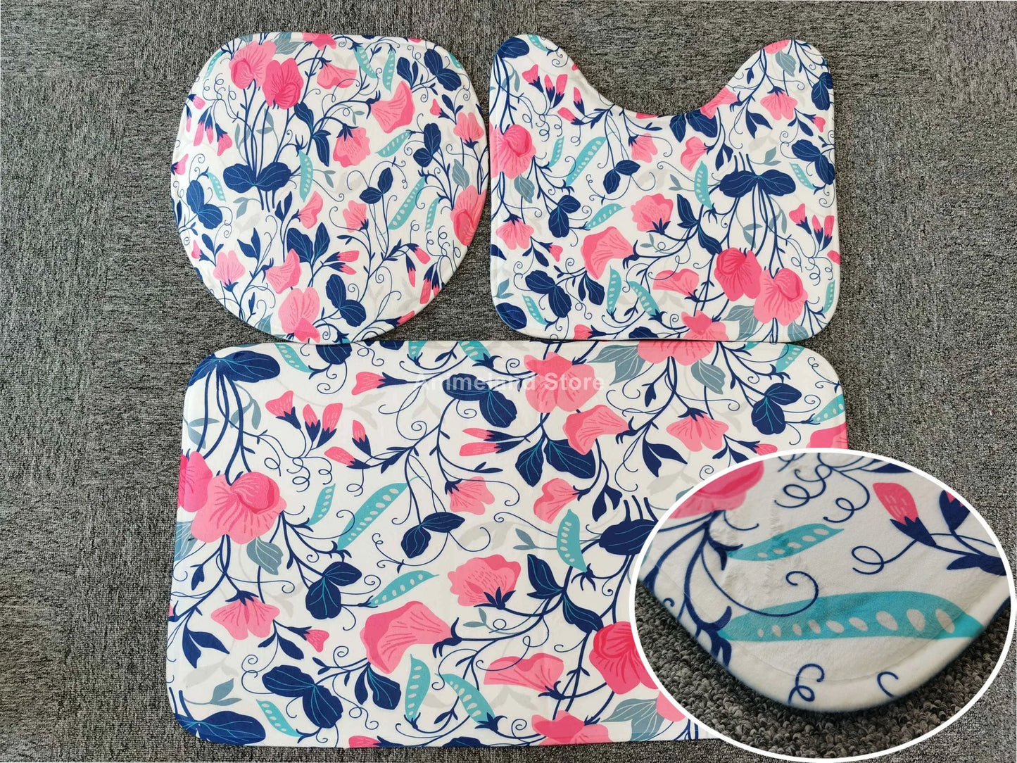 Pink Crack Shower Curtains Fashion Bathroom Curtain Bath Sets Toilet Cover Mat Non-Slip Washroom Rug Set Modern 180x180cm Hot