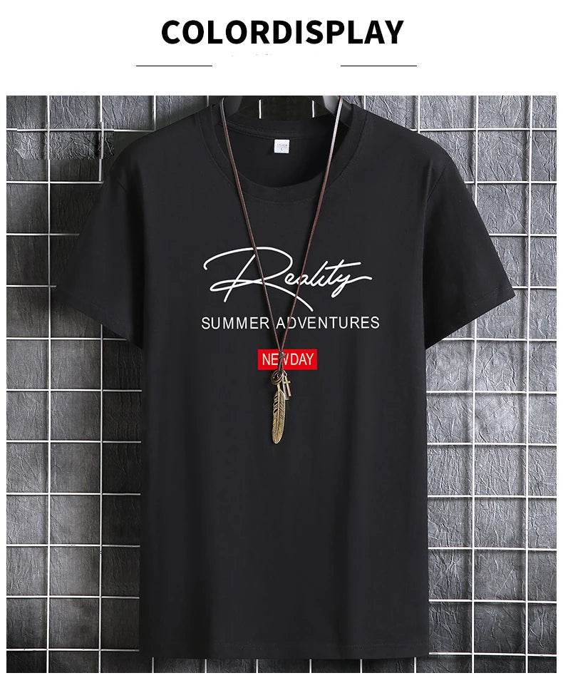 Mens T Shirts 2025 Male Summer Cotton Short Sleeve Fashion Bottoming Tops Round Neck White Tee Oversized T-shirt Men Clothing - AIAZ