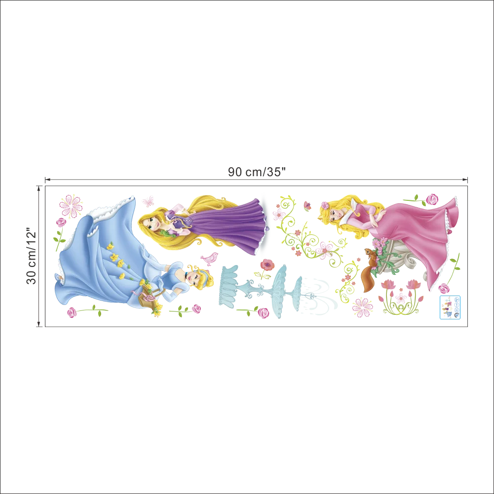 lovely castle Princess Wall Stickers For Kids Room Height Measure fairy tale Cartoon DIY Decoration Girl's Room Decoration gift