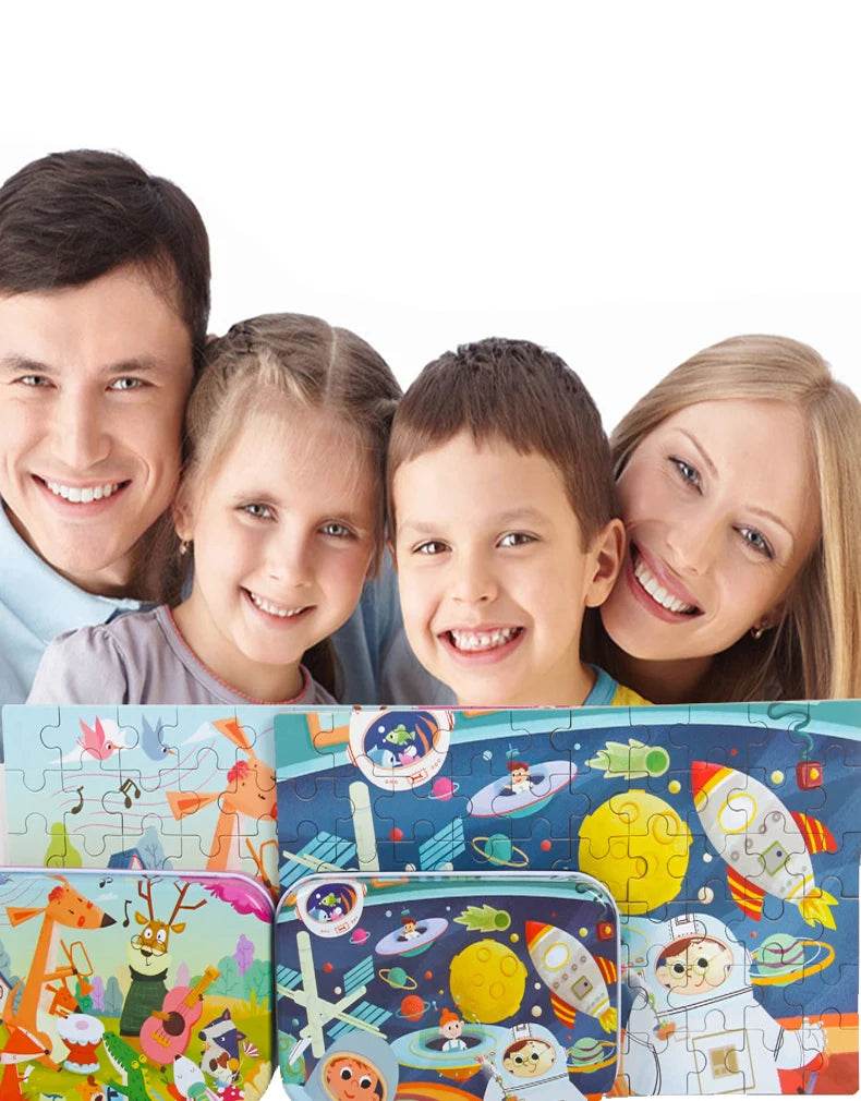 Hot New 60 Pieces Wooden Puzzle Toys for Children Cartoon Vehicle Animal Wood Jigsaw Baby Learning Educational Toy Kids Gift - AIAZ