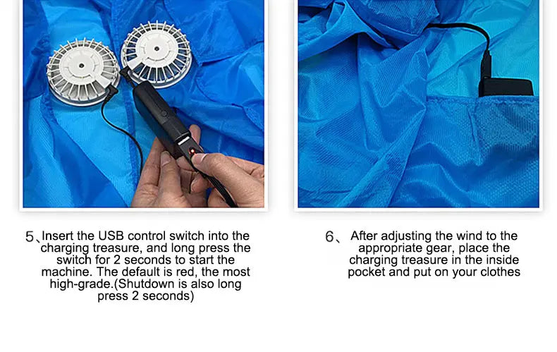 Summer Sport Fan Air Condition Cool Man Woman Travel Ultralight Brand Outdoor Vest Clothes Jacket Sun Windbreaker Fishing Worker