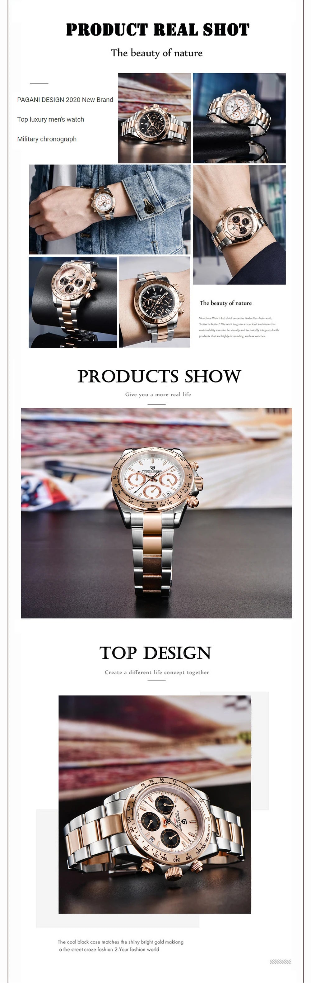 PAGANI DESIGN 2025 New Black Mens Watches Brand Luxury Quartz Watch For Men Chronograph Sports Waterproof Luminous Reloj Hombre