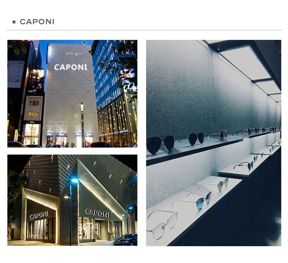 CAPONI Prescription Glasses Women Myopia Retro Light Weight Computer Anti Blue Light Glasses Photochromic Eyes Glasses PJ34022