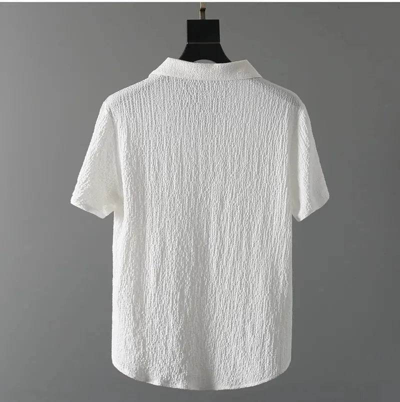(Shirt + trousers)2025 summer men fashion classic shirt men's business casual fashion shirts men A set of clothes size M-4XL - AIAZ