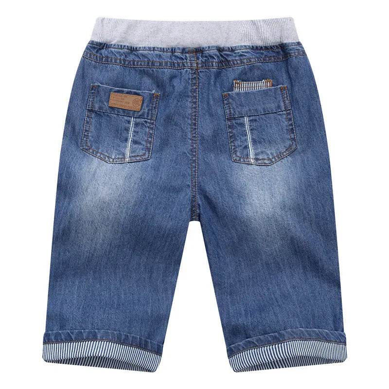 Boys Jean Shorts 2024 Summer Brand Design Printing Embroidery Lattice Kids Denim Shorts For Teen Boys 2-14Years Wear DWQ101 - AIAZ