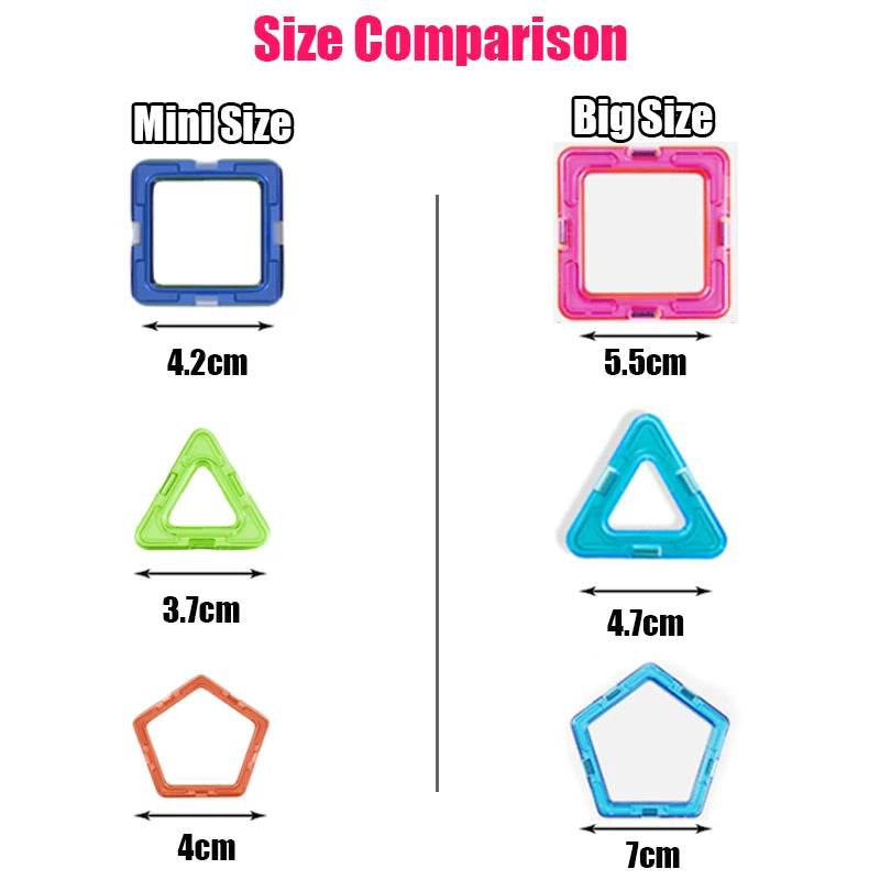 Magnets Toys for Kids Big Size Plus Magnetic Blocks for Children Designer Constructor Set Toys for Boys Building Blocks - AIAZ
