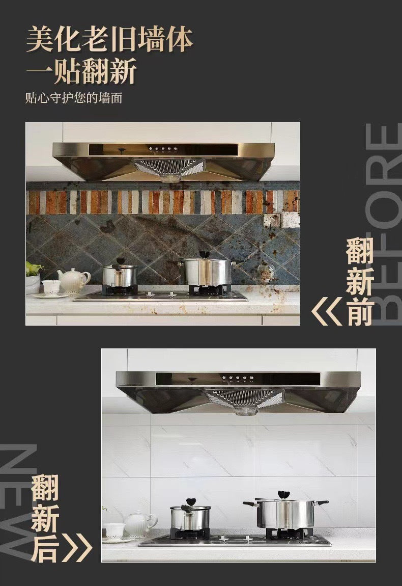 10PCS Waterproof 3D Tile Stickers Self Adhesive Imitation Marble Wall Floor Panels Peel and Stick for Kitchen Bathroom Decor