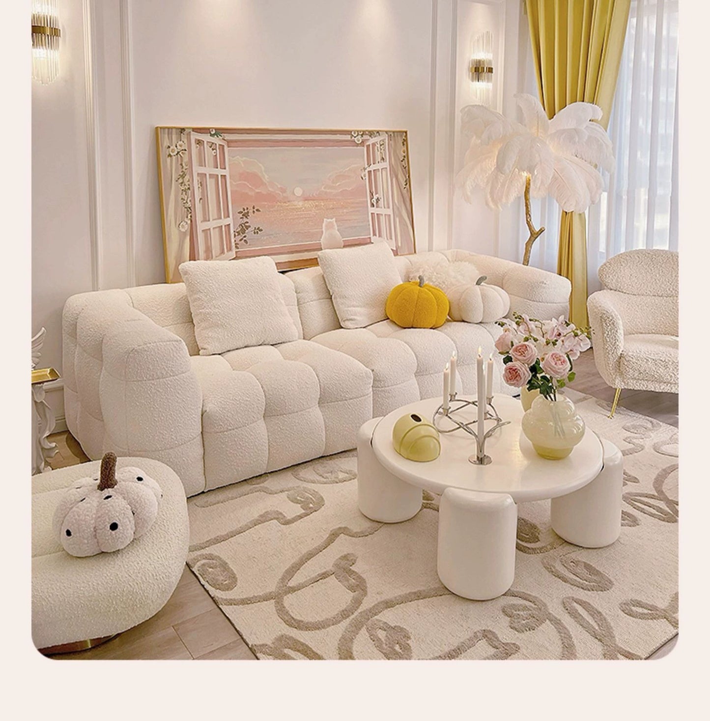 Family Luxury Living Room Sofas European Modern Plush Reclining Sofa Corner Lounger Muebles Para El Hogar Home Decoration