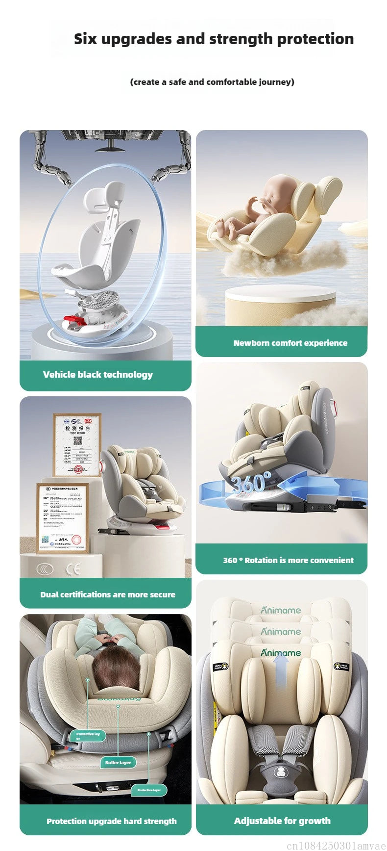 Universal 360° rotation Child Car Safety Seats baby car seat sit chair for 0-12 years old ISOFIX steel interface for newborn