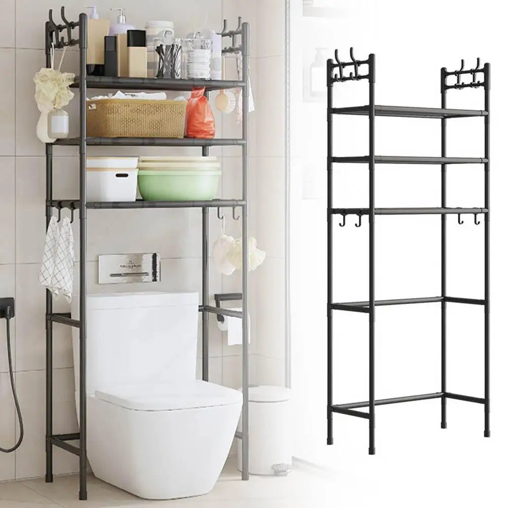 Over The Toilet Storage Space Saver Metal Bathroom Perforated Multi Rack Functional Bathroom Non Storage Shelves Y3E8