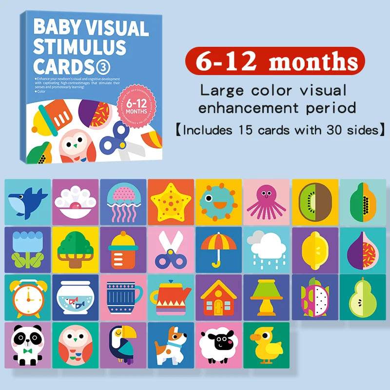 Baby Visual Stimulation Cards Montessori High Contrast Flash Card Infant Gift For Children Cognition Toy - AIAZ