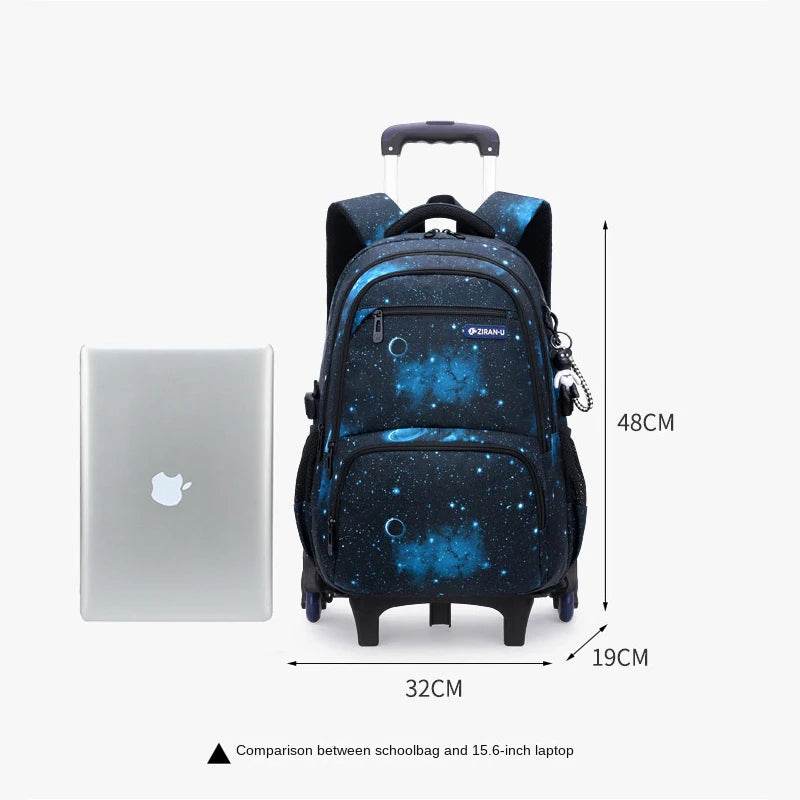Children School bag with wheels school backpack On wheels School Trolley backpacks bags for boys wheeled School Rolling backpack - AIAZ