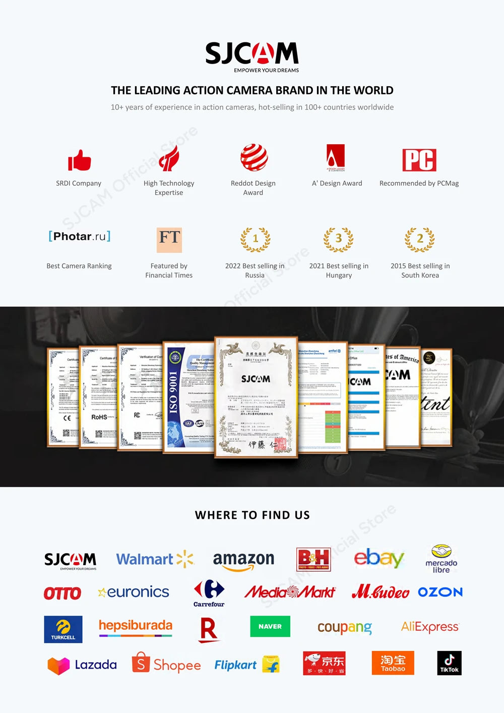 SJCAM C100 Plus Action Cam 4K Electronic Image Stabilization 2.4G WiFi 30M Waterproof With Case Sport Camera Black White