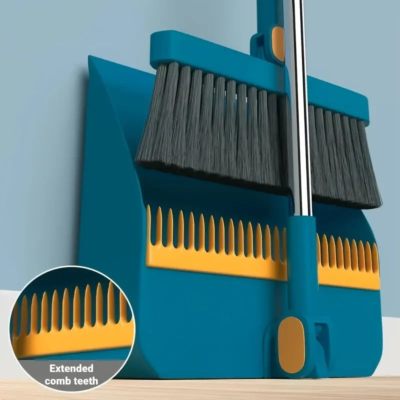 Foldable Household Broom And Dustpan Set Durable Sweeping Tools with Long Handle for Home Office School Dorm - Cleaning Set
