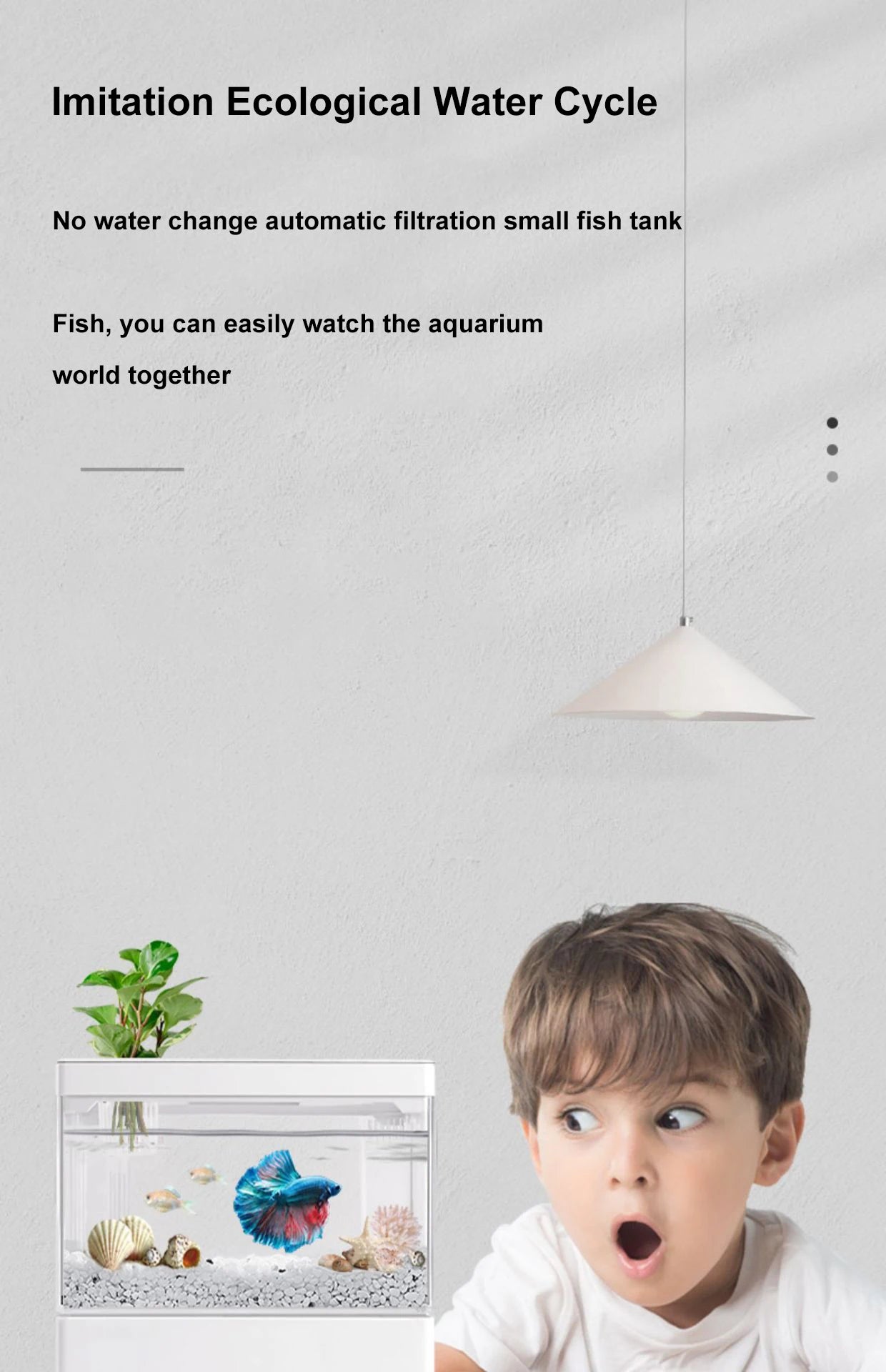 Fish tank living room small landscape ecological tank household USB powered mini tank fish tank