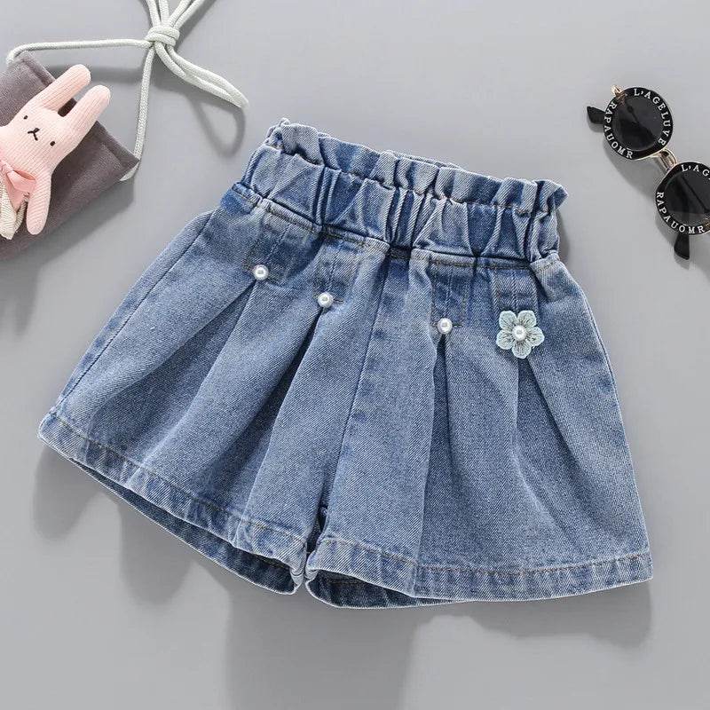 1pcs Summer Girl Kids New Mid Waist Denim Short Toddler Teenage Casual Pants Children Classics Fashion Looses Soft Jeans Shorts - AIAZ