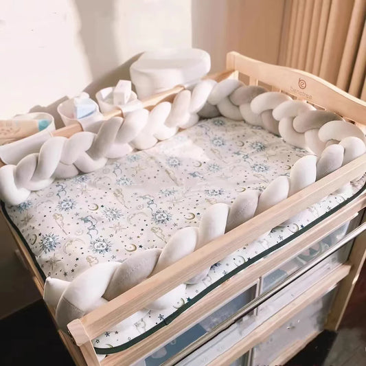 Infant Bebe 1-4M Crib Protector Cot Bumper Bed Braid Knot Pillow Cushion 3 Shares Baby Room Deco Bedding Accessory